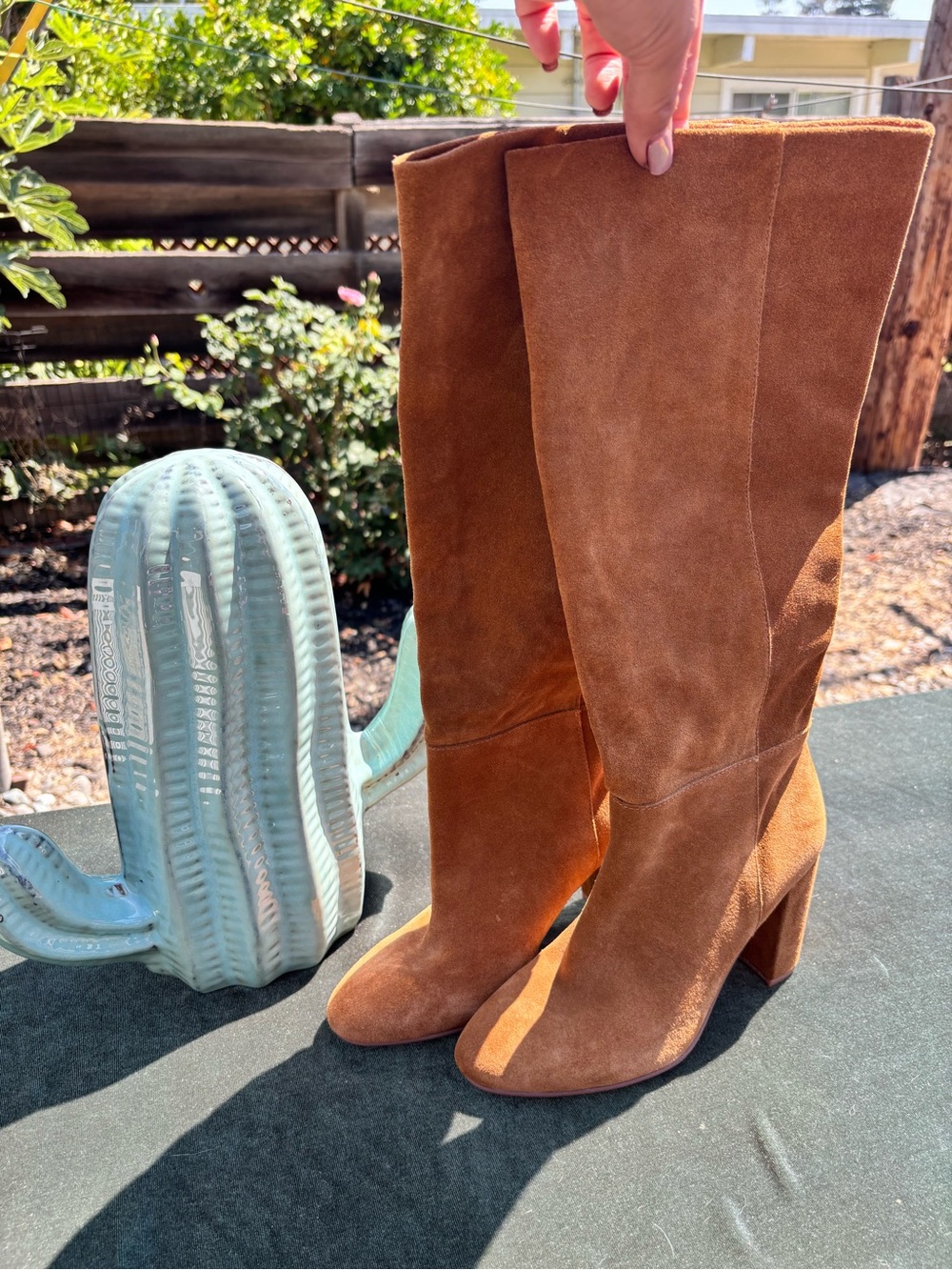 Chinese Laundry Chestnut Suede Knee-High Block Heel Boots